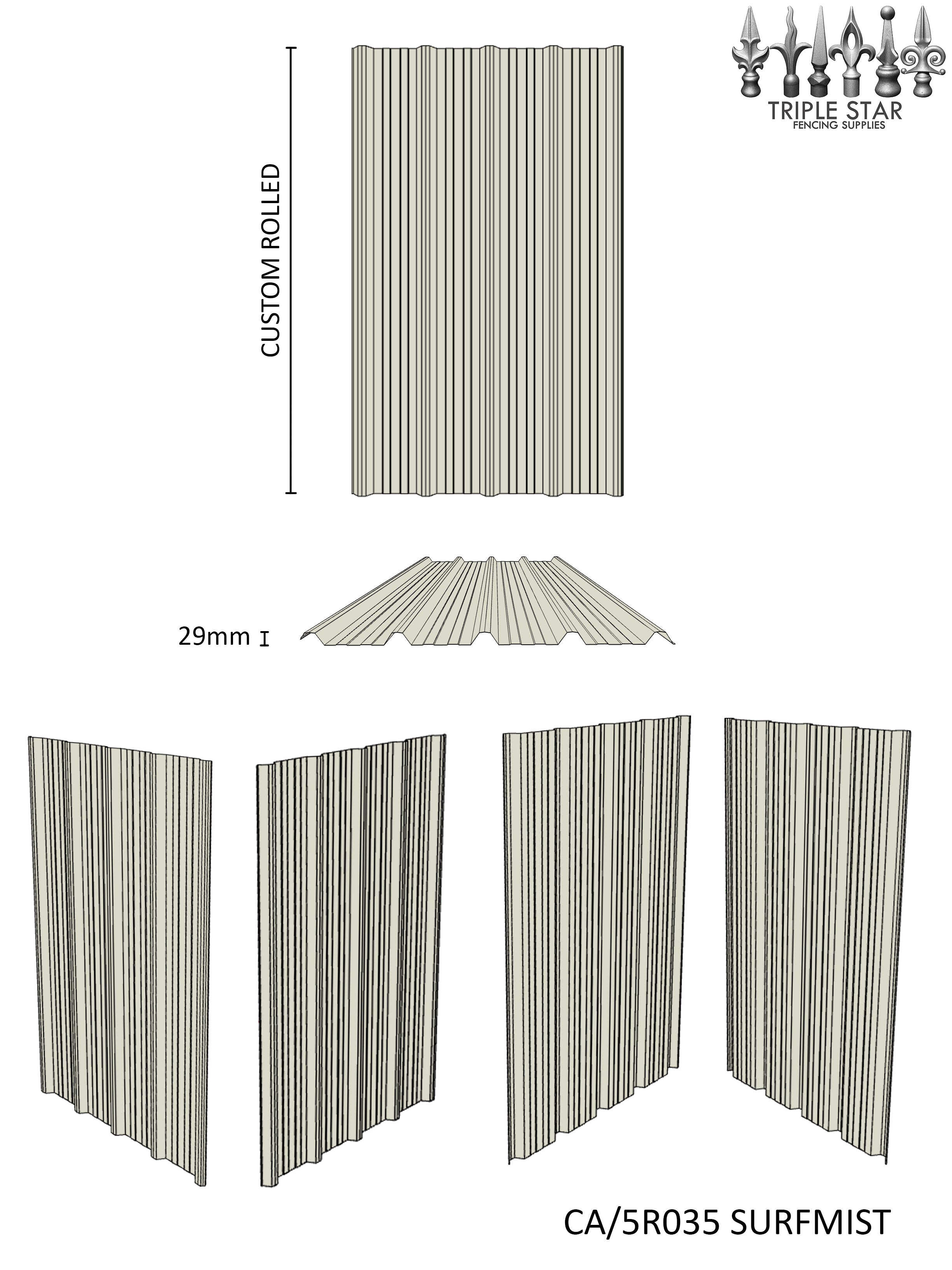Colorbond® 5-Rib Infill Sheet SURFMIST