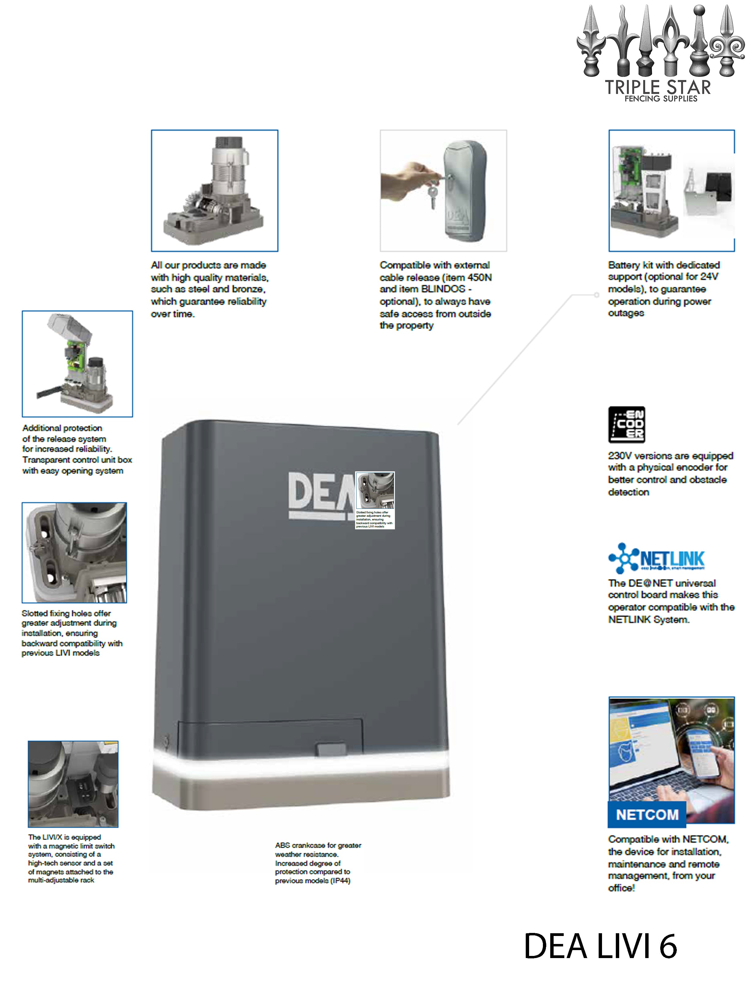 DEA Sliding Gate Motor LIVI 6 24X
