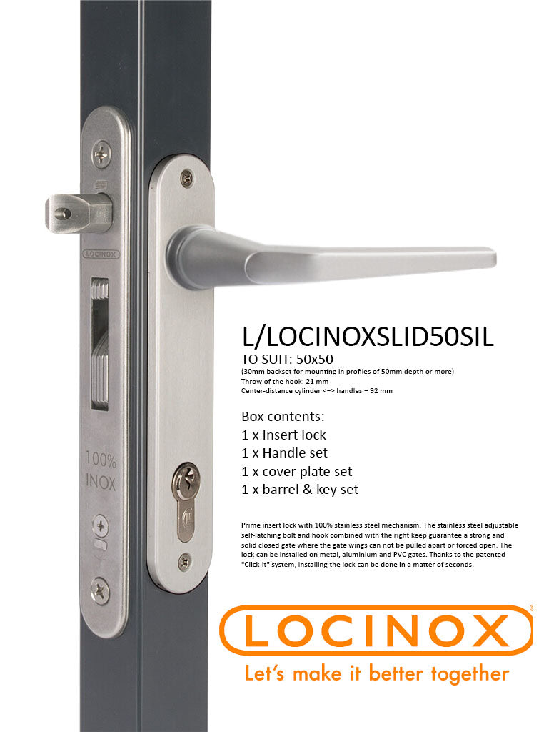 Locinox Fifty Sliding/Swing Lock SILVER