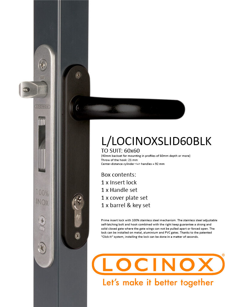 Locinox Sixty Sliding/Swing Lock BLACK