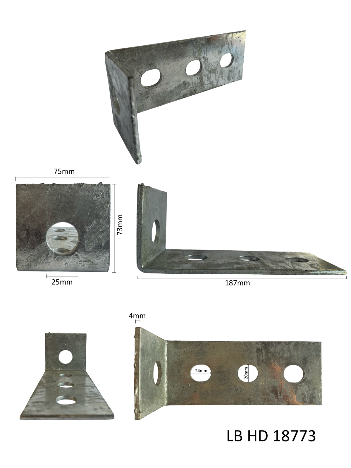 L Bracket 187x73 HotDip