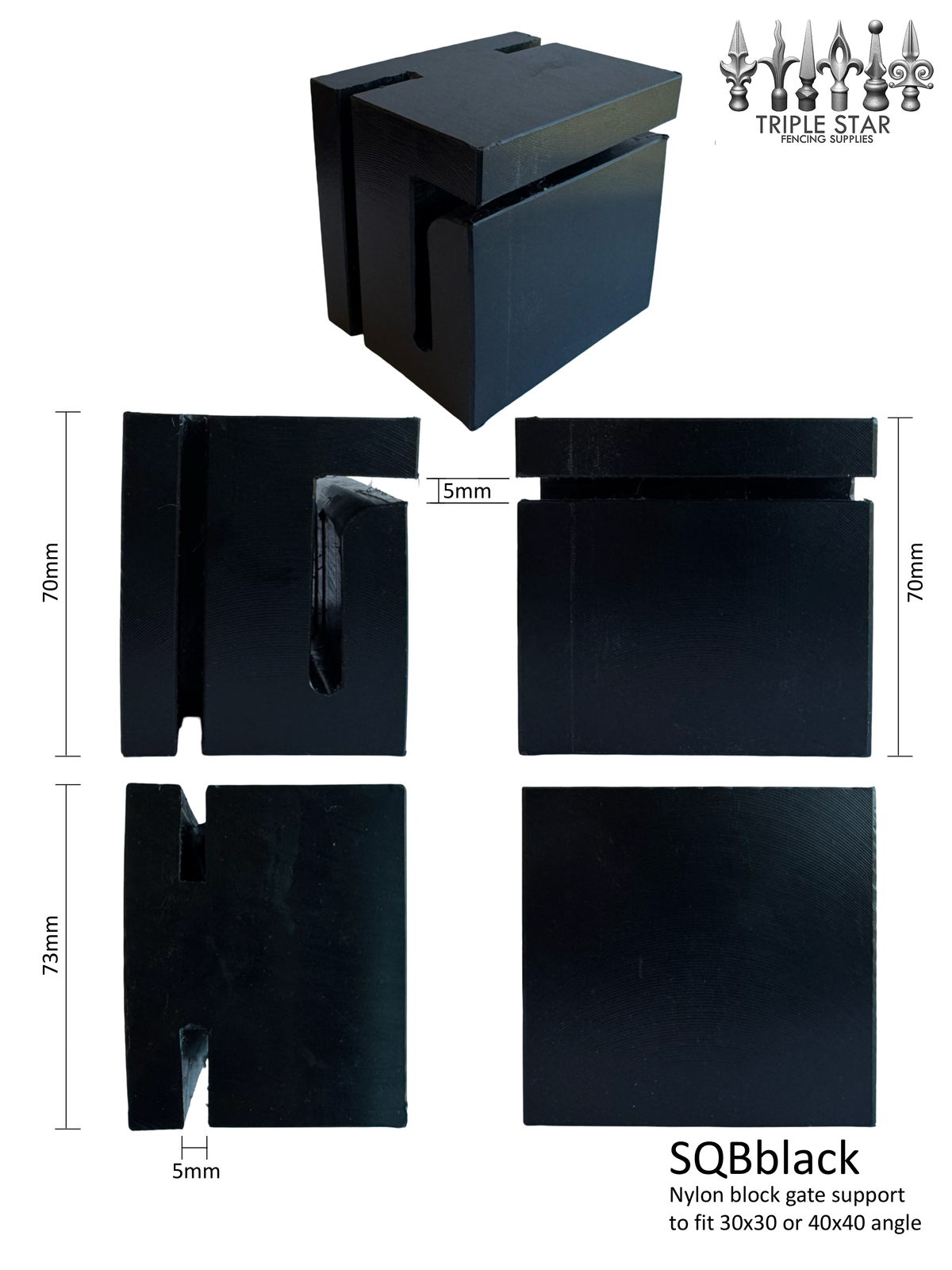 Square Nylon Block Gate Support
