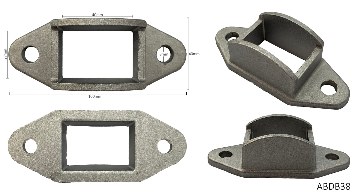 Two Part Unitised Bracket Aluminium double sided brackets for rectangle sections