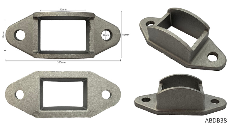 Aluminium double sided brackets for rectangle sections