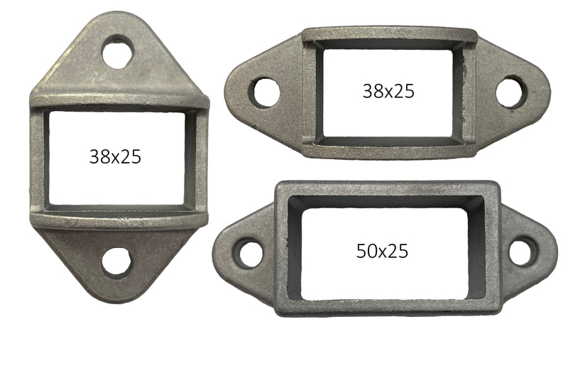 Aluminium double sided brackets for rectangle sections