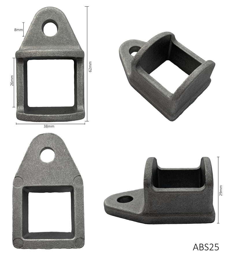 Aluminium Single Lug Bracket 25x25