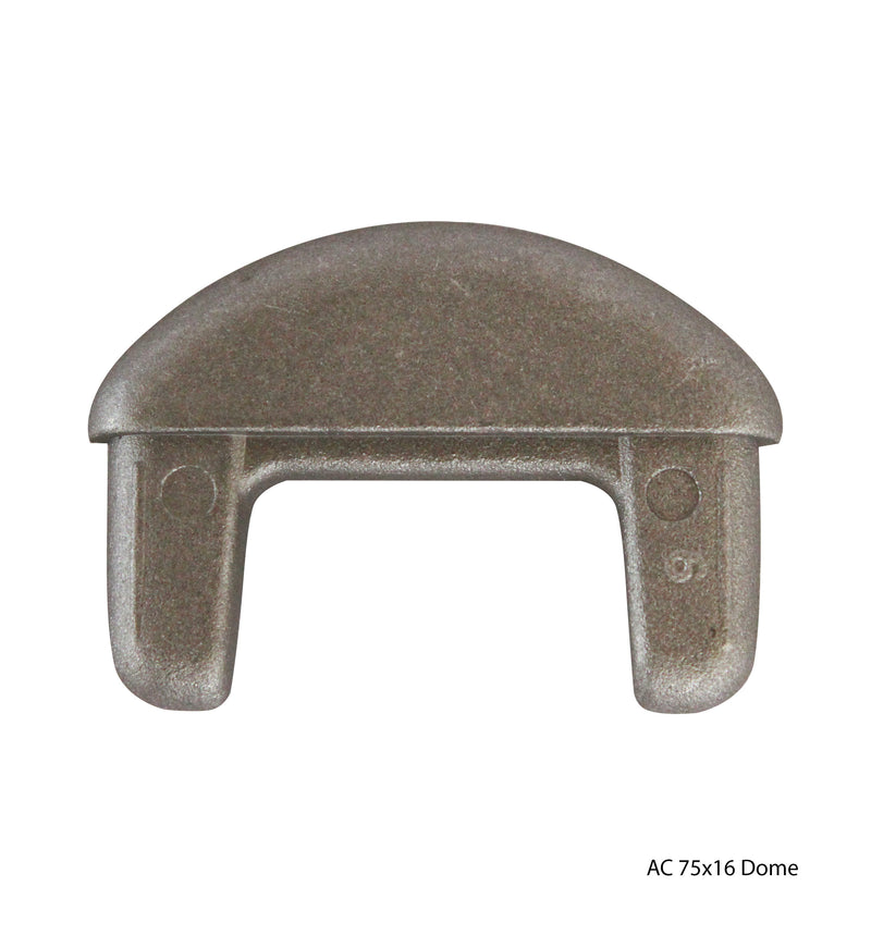 Aluminium Dome Cap to suit 75x16x1.0mm OVAL
