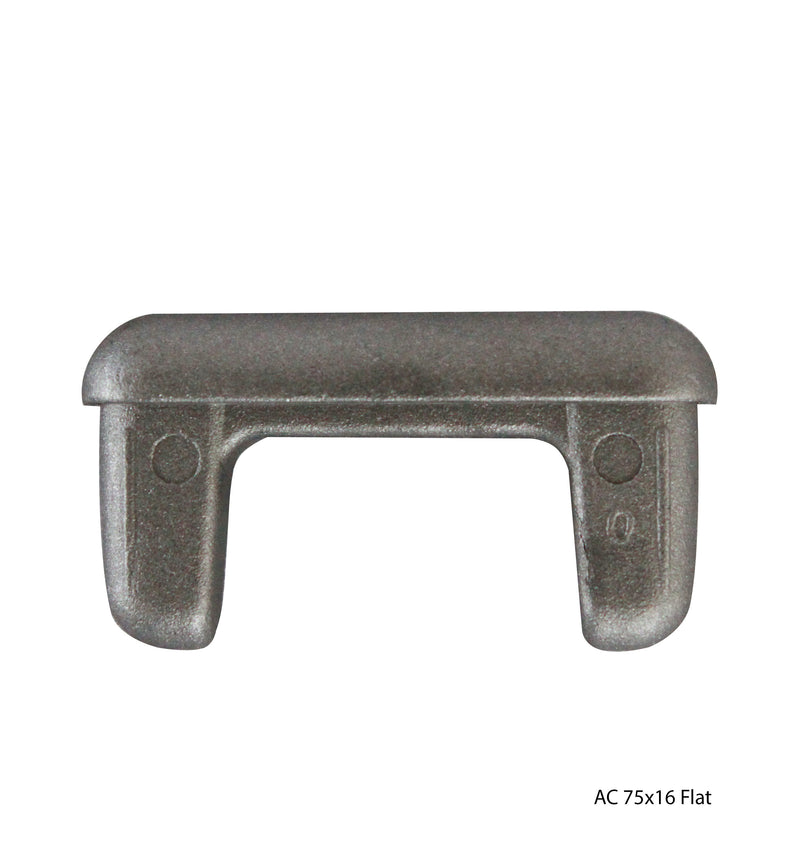 Aluminium Flat Cap to suit 75x16x1.0mm OVAL