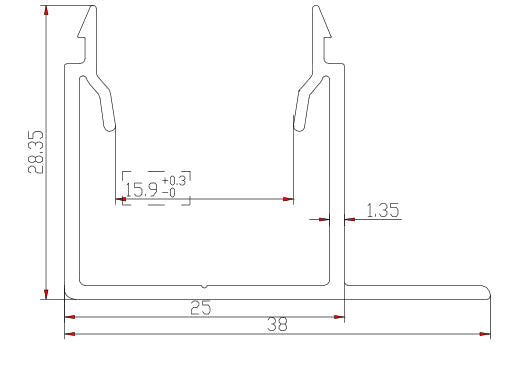 Aluminium F-Channel & Cover to suit 65x16 Woodland Grey