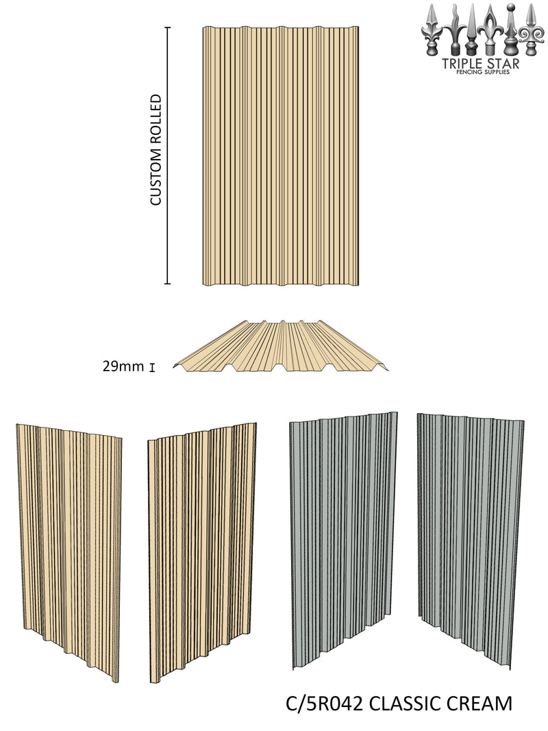 5-Rib Roofing Sheet CLASSIC CREAM