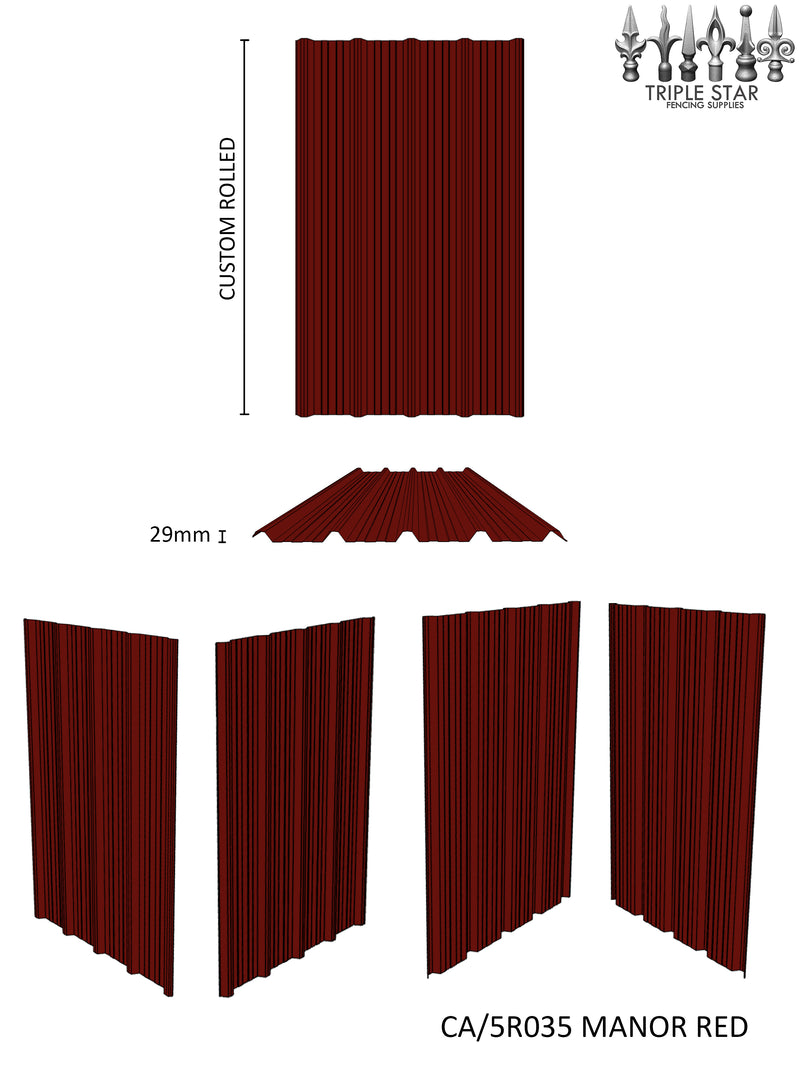 Colorbond® 5-Rib Infill Sheet MANOR RED