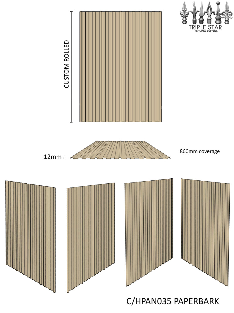 Colorbond® Hex Panel Wall Cladding Sheets PAPERBARK