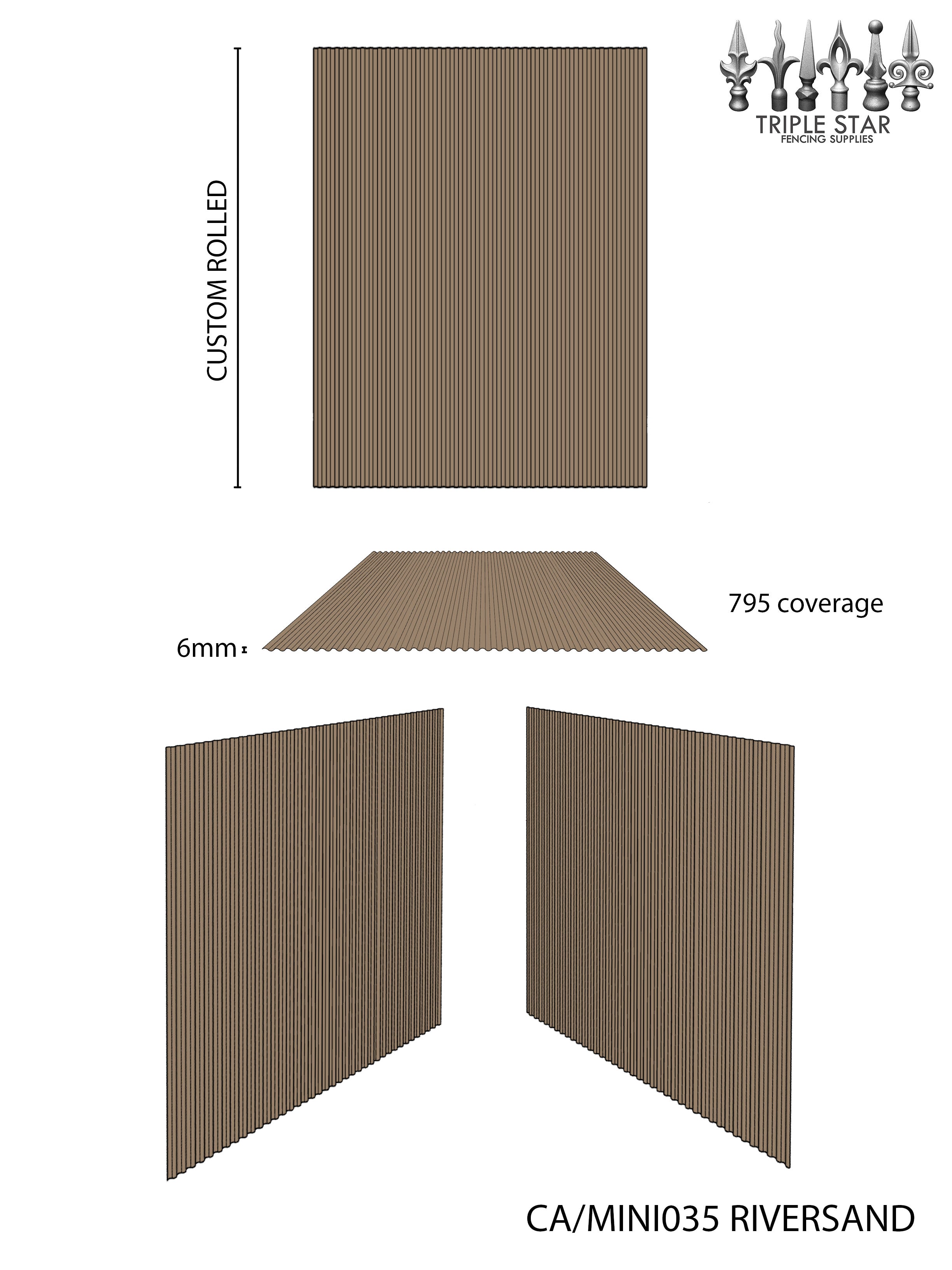 Colorbond Riverside Colorbond® Mini Corrugated Sheet RIVERSAND