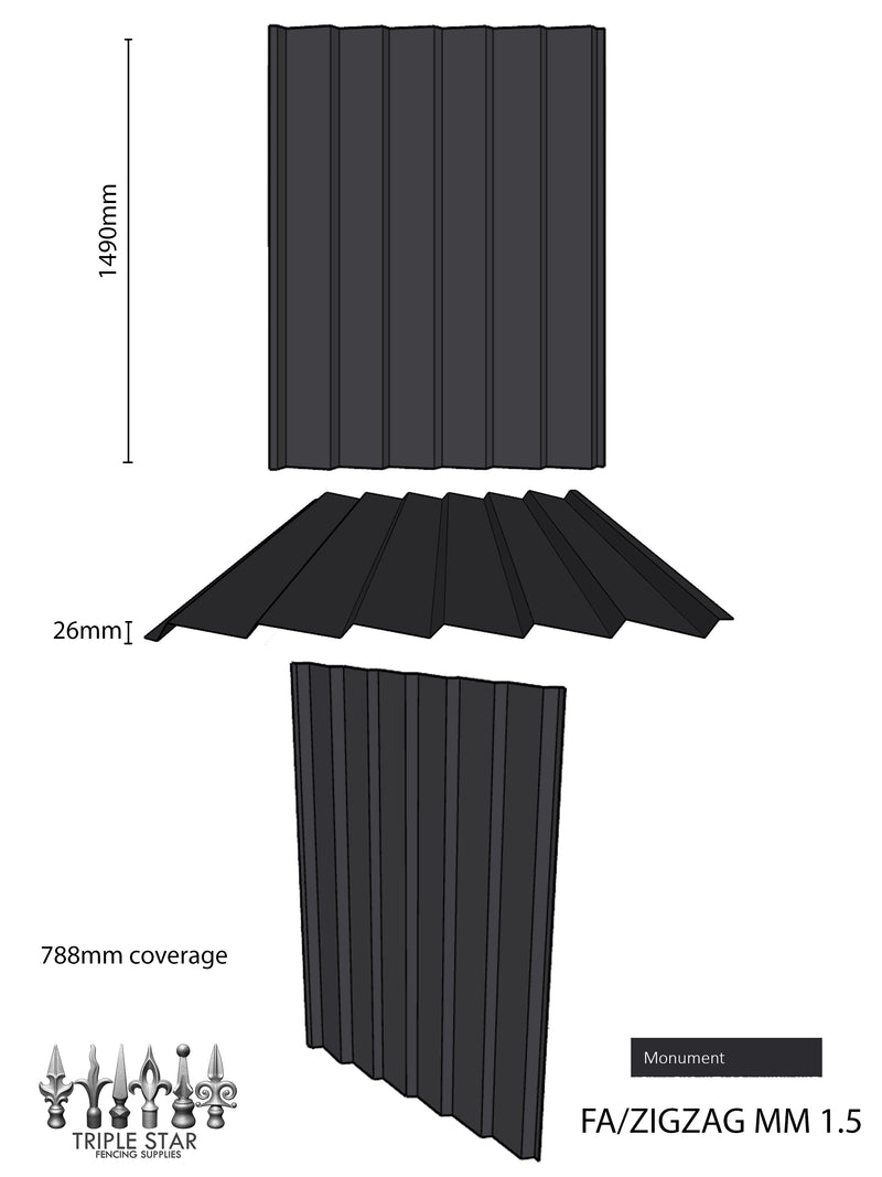 Colorbond® Infill Sheets ZigZag MONUMENT