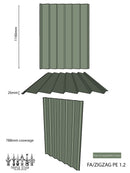 Colorbond® Infill Sheets ZigZag PALE EUCALYPT/MIST GREEN