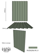 Colorbond® Infill Sheets ZigZag PALE EUCALYPT/MIST GREEN