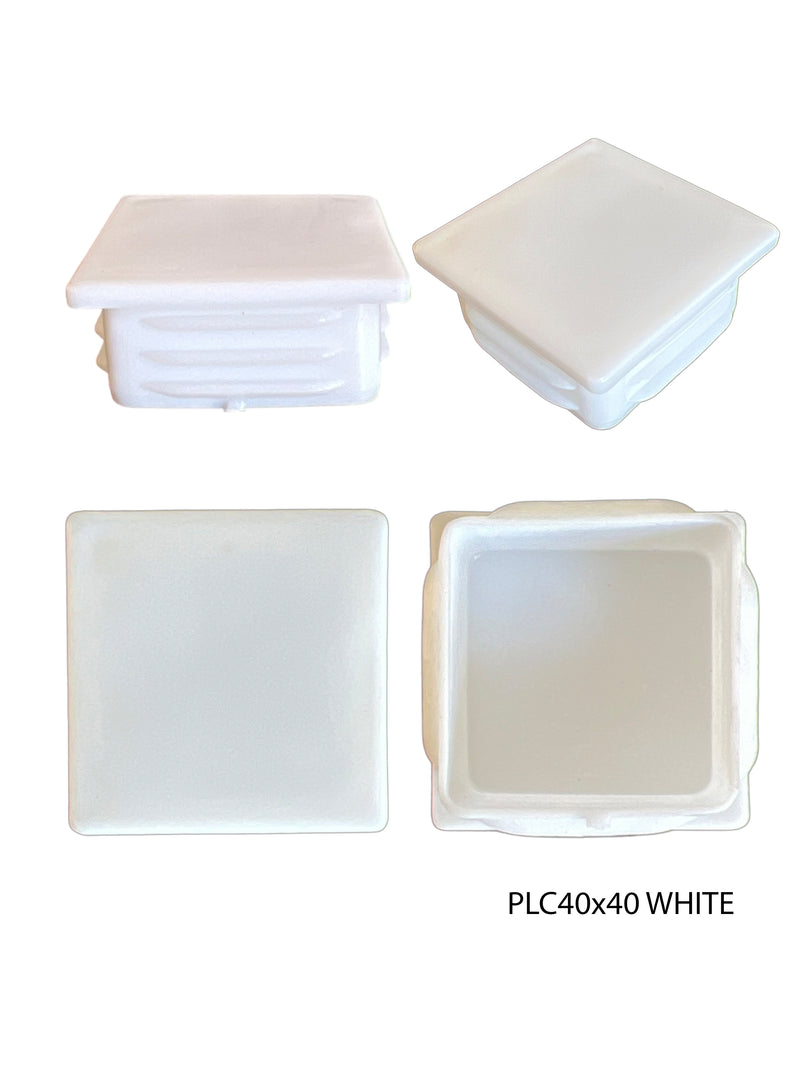 Plastic (Flat) Cap to suit Square SHS 40x40 White
