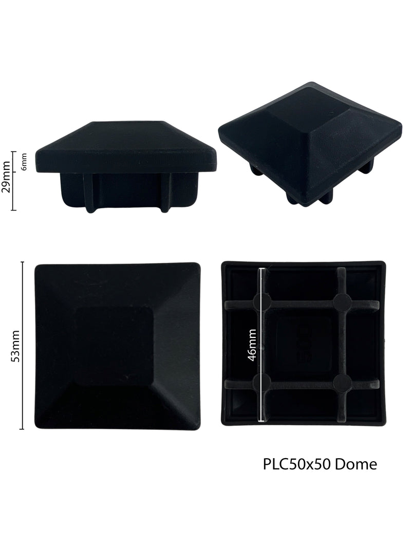 Plastic (Dome) Cap to suit Square SHS 50x50x1.6mm