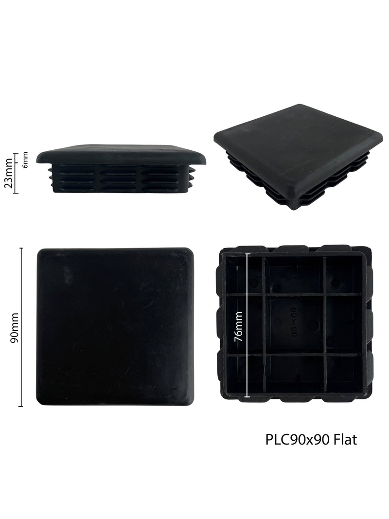 Plastic (Flat) Cap to suit Square SHS 90x90x2.0mm