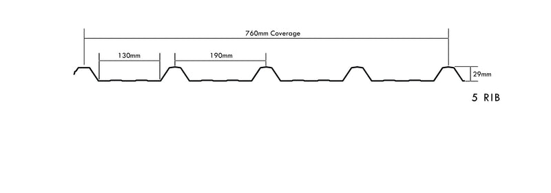 5-Rib Roofing Sheet WOODLAND GREY